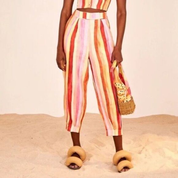 FARM Rio Pants - FARM Rio Sunny Stripe Linen Pant